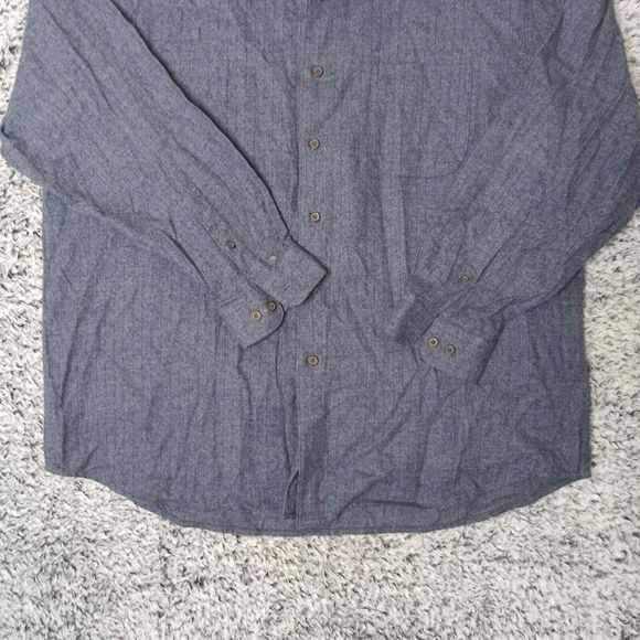 Bill Robin Son Men Shirt Blue Size XL Cotton Button Down Collar Long Sleeves - Picture 9 of 10